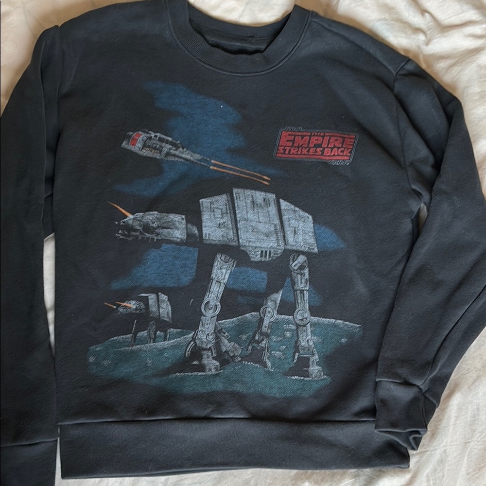 Hollister Black Crewneck Sweater with Star Wars Graphic